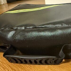 Black Hard-Shell Document/Travel Organizer Bag – Expandable, Locking Strap